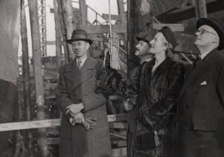 Guests at the launch of the cargo vessel Lanarkbrook