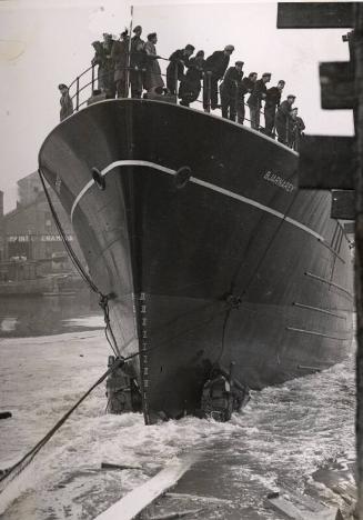 Launch of the trawler Bjarnarey
