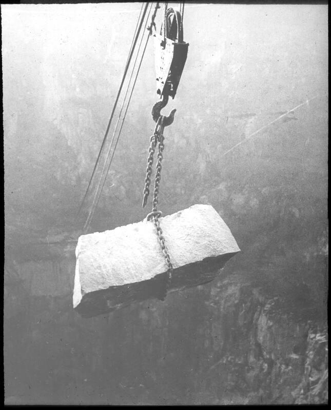 Granite Being Lifted from Rubislaw Quarry