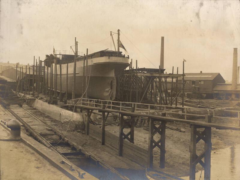 Photograph in album showing John Lewis built vessel Wyndhurst