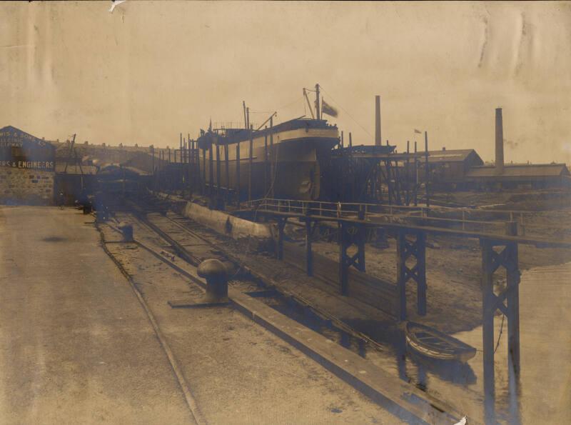 Photograph in album showing John Lewis built vessel Wyndhurst