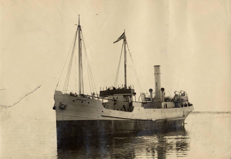 Photograph in album showing John Lewis built vessel Wyndhurst