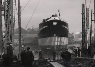 The launch of the cargo vessel Cardiganbrook