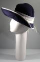 Navy Ladies Hat With White Bow