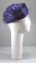 Ladies Royal Blue Satin and Net Hat (1960s)