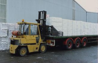 Bales of Pulp being Unloaded Donside Papermill