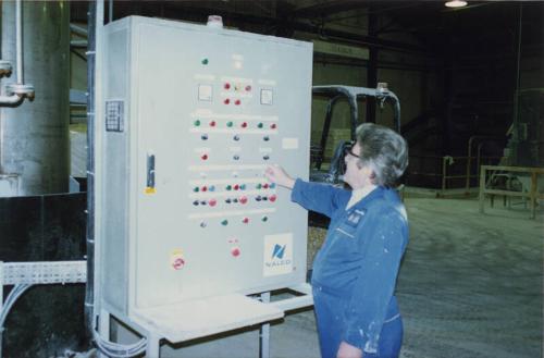 Employee at Chemical Mixing? Control Panel Donside Papermill