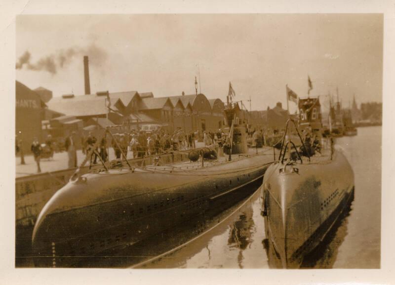 Swedish submarines Illern, Bavern and Uttern at Aberdeen harbour