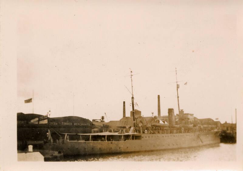 Unidentified naval vessel at Aberdeen harbour