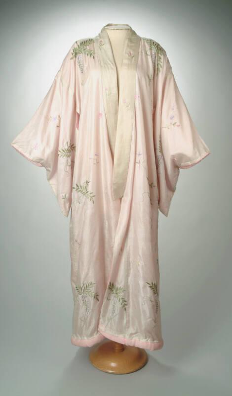 Embroidered Silk Kimono Dressing Gown