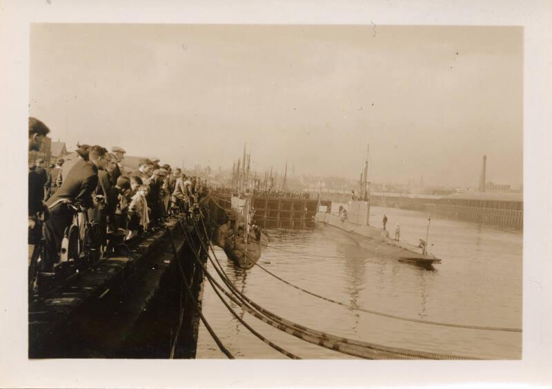 E class submarine in Aberdeen harbour, either HMS Swordfish or Starfish