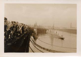 E class submarine in Aberdeen harbour, either HMS Swordfish or Starfish