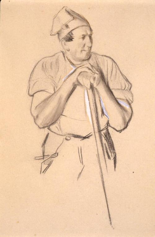 Study Of A Fisherman And Verso:Study Of A Girl In Mid-Victorian Dress by Charles S Keene