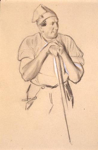 Study Of A Fisherman And Verso:Study Of A Girl In Mid-Victorian Dress by Charles S Keene