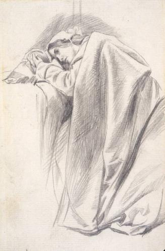 Study Of A Draped Female Figure, Reclining by Charles S Keene