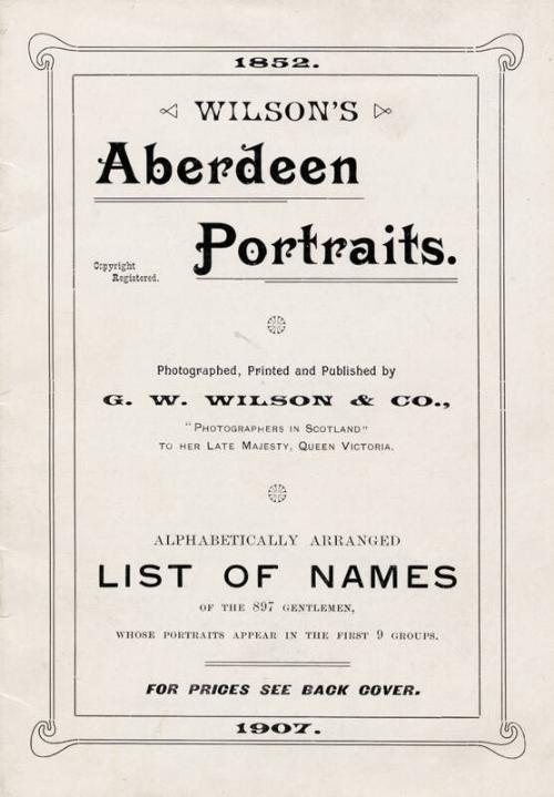 Wilson's Aberdeen Portraits -  Alphabatically Arranged List of Names