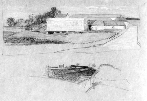 Farm Buildings - Study For "Castle Of Auchry by James Cowie