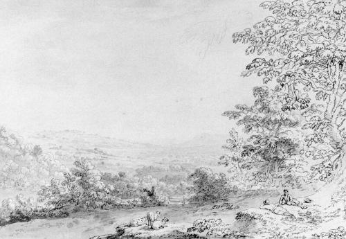 Sheep And Distant Landscape by Anthony Thomas Devis