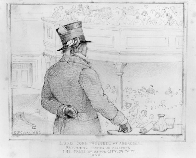 Sketch of Lord Russell MP, Receiving The Freedom Of The City by Edward William Cooke
