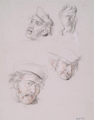 Studies Of Three Male Heads And One Hand by Sir William Allan