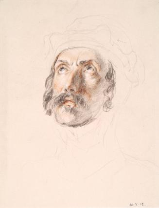 Head Of A Man Looking Upwards by Sir William Allan