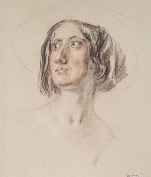 Head Of Man Wearing Large Hat by Sir William Allan