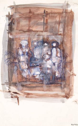 Group Of Children Seen Through A Window by Joan Eardley