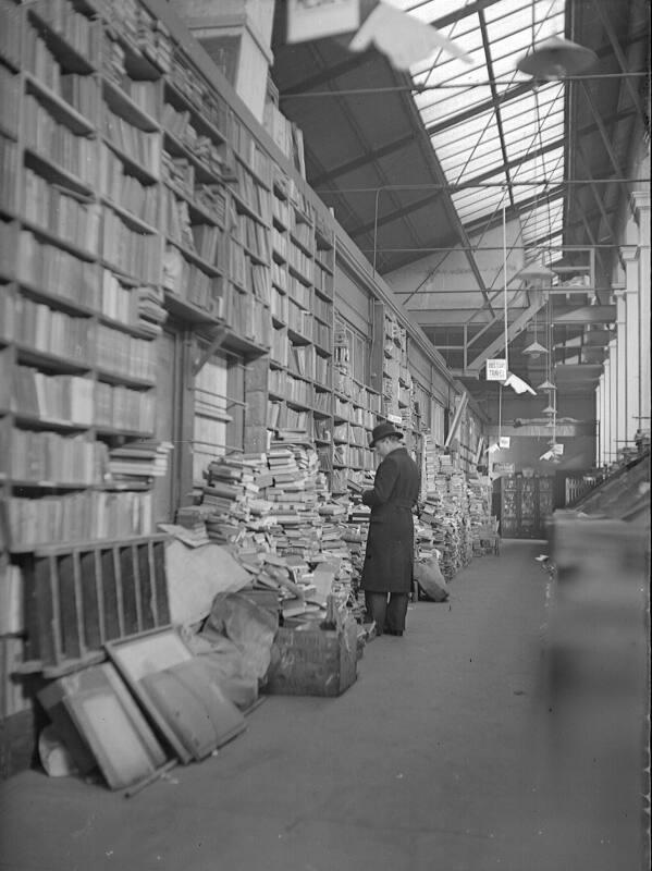 New Market(?) Bookstall-Glass Negative