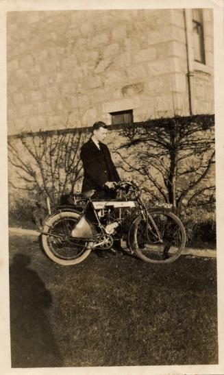 Man with motorcycle