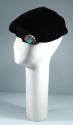 Black Ladies Beret With Brooch