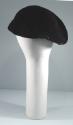 Black Ladies Beret With Brooch