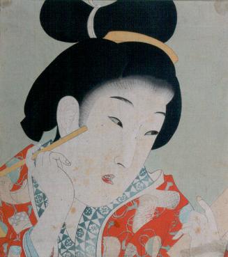 Japanese Lady Applying Cosmetics by Unknown - Japanese artist