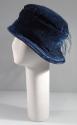 Blue Velvet Hat With Brim