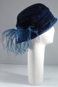 Blue Velvet Hat With Brim