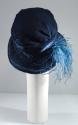 Blue Velvet Hat With Brim