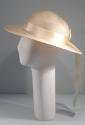 Cream Straw Hat with Ribbon