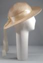 Cream Straw Hat with Ribbon