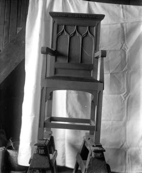 Carved Chair in Workshop