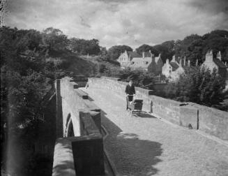 Man with Pram Crossing Brig O' Balgownie