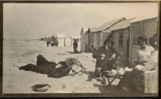 Group at beach hut