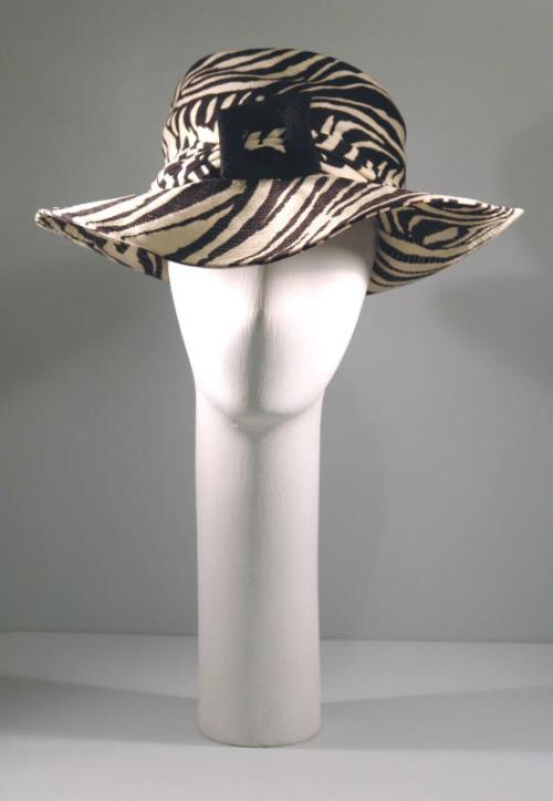 Ladies zebra print cotton jersey hat