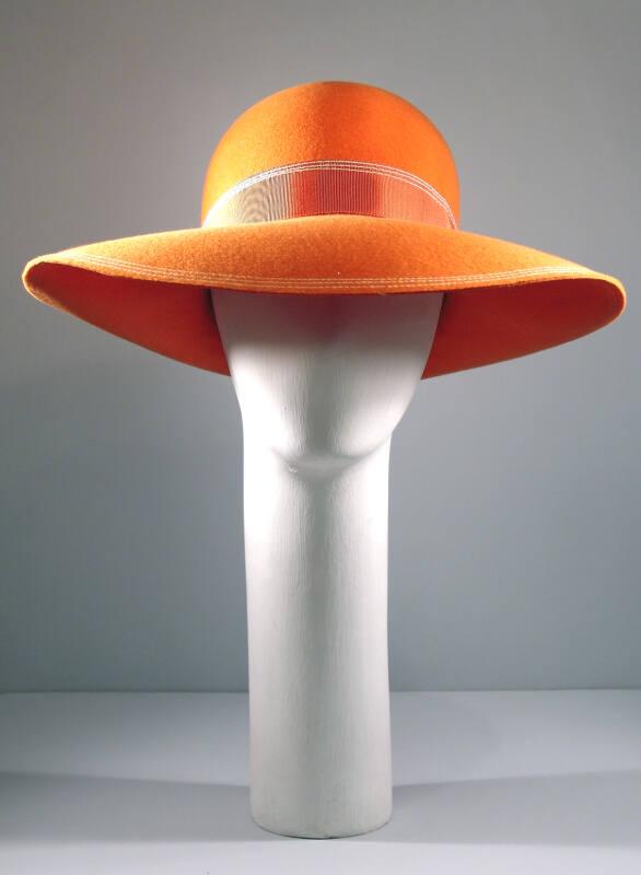 Ladies Orange Felt Hat