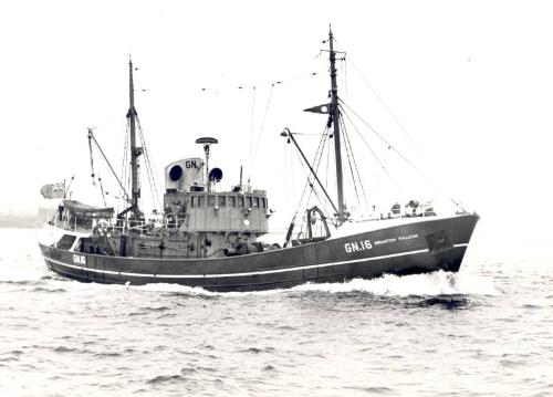 Photograph showing the launch of Granton Falcon