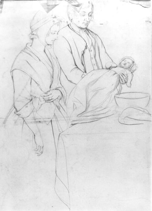 Parents Presenting the Child - Study for  "Baptism In Scotland"