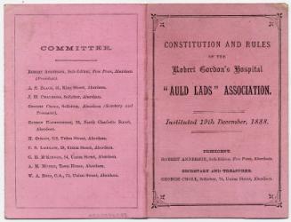 Constitution and Rules Robert Gordon's Hospital "Auld Lads" Association
