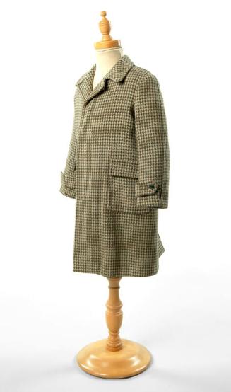 Boy's Dogtooth Check Tweed Overcoat