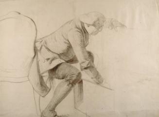 Man Putting Something Into a Chest - Study for "Drawing for the Militia" and verso: Figure Studies