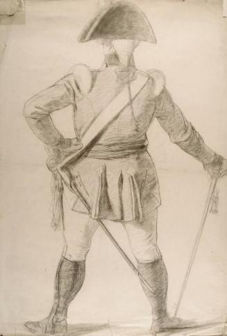 A Soldier in Uniform - Study for "Drawing for the Militia" & verso:Study of Hands
