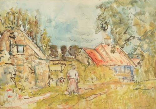The Red Roof by George Leslie Hunter