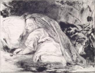 A Sleeping Child and Dog: Portrait of Agnes Paul